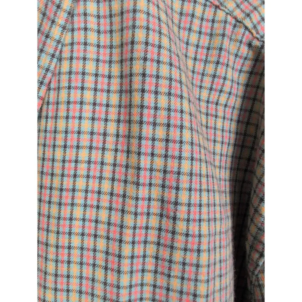 New J.Crew Brushed Twill green plaid button up shirt Size XL Preppy Classic